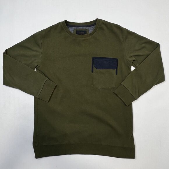 Nomad Pullover Sweatshirt Mens Small Chest Pocket Detail Olive Green Tommy - Picture 1 of 7